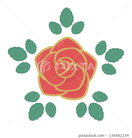Crayon-style rose illustration Cute hand-drawn flower material Crayon-style rose illustration Cute hand-drawn flower material 136982234
