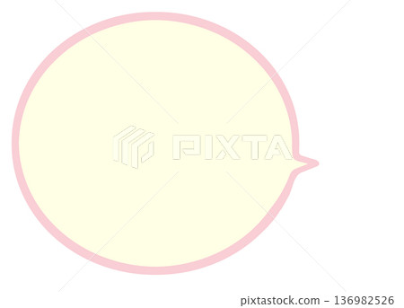 Speech bubble, round, pink, yellow, margin Speech bubble, round, pink, yellow, margin 136982526