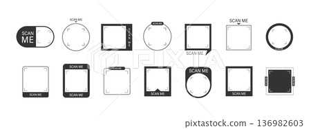 Scan me Frame. Mobile Scanning and digital link icon. Vector illustration in flat style Scan me Frame. Mobile Scanning and digital link icon. Vector illustration in flat style 136982603
