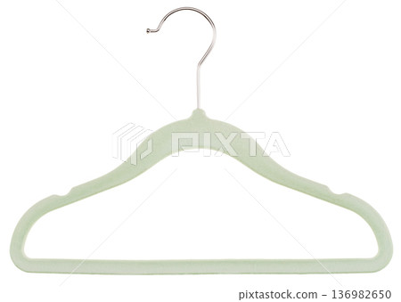 薄荷綠拉絲防滑衣架,白色背景 薄荷綠拉絲防滑衣架,白色背景 136982650