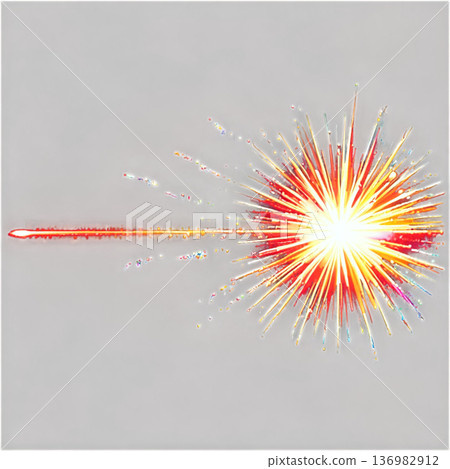 煙火節、煙火、日式煙火、仙女棒、閃光顆粒、透明、夏季節日 136982912