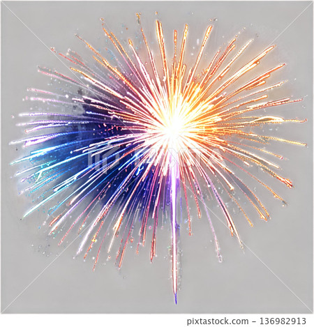 Fireworks festival, fireworks, Japanese-style fireworks, sparklers, sparkling particles, transparent, summer festival 136982913