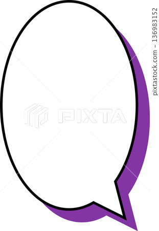 Single icon of a speech bubble with a shadow (oval shape) Single icon of a speech bubble with a shadow (oval shape) 136983152