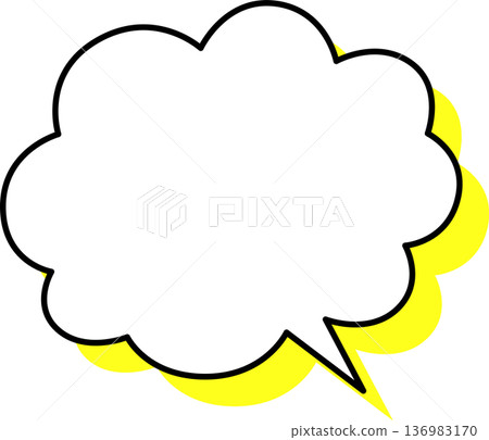 Fluffy single icon of a speech bubble with a shadow 136983170