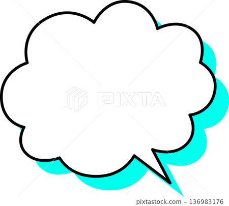 Fluffy single icon of a speech bubble with a shadow Fluffy single icon of a speech bubble with a shadow 136983176