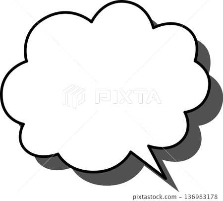 Fluffy single icon of a speech bubble with a shadow Fluffy single icon of a speech bubble with a shadow 136983178
