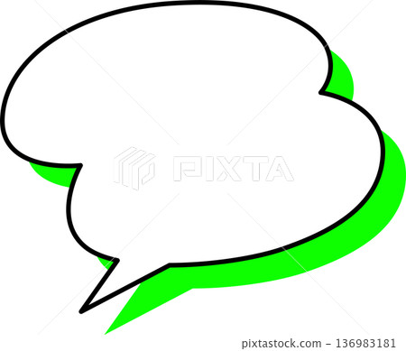 Fluffy single icon of a speech bubble with a shadow Fluffy single icon of a speech bubble with a shadow 136983181