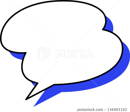 Fluffy single icon of a speech bubble with a shadow Fluffy single icon of a speech bubble with a shadow 136983183