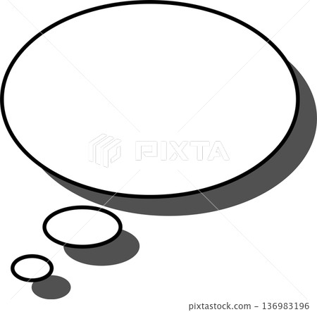 帶有陰影的對話氣泡（橢圓形）單一圖標 136983196