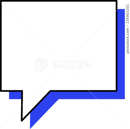 A single icon of a speech bubble with a shadow - square A single icon of a speech bubble with a shadow - square 136983201
