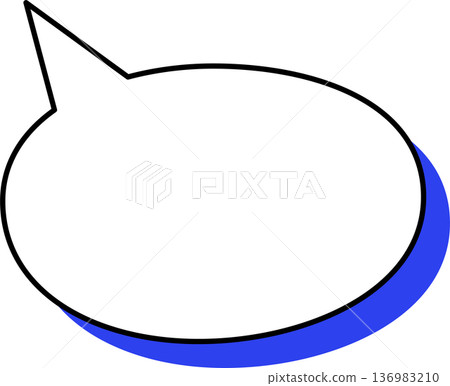 Single icon of a speech bubble with a shadow (oval shape) Single icon of a speech bubble with a shadow (oval shape) 136983210