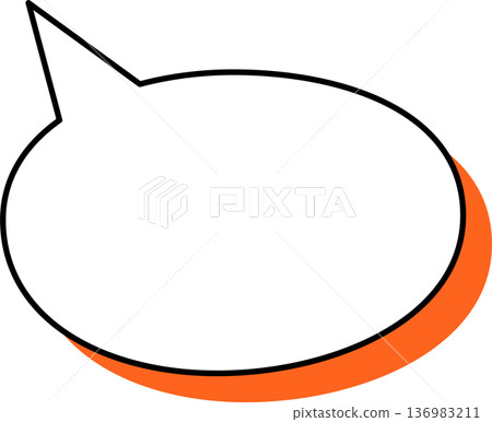 Single icon of a speech bubble with a shadow (oval shape) Single icon of a speech bubble with a shadow (oval shape) 136983211
