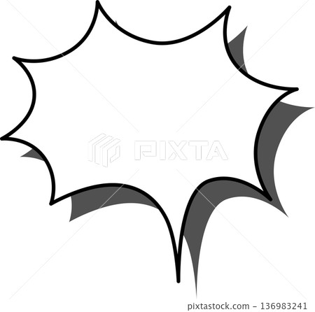 A single icon of a speech bubble with a shadow - Spiky A single icon of a speech bubble with a shadow - Spiky 136983241