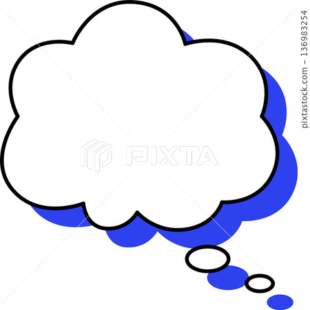 一個帶有陰影的對話框圖標，蓬鬆得像雲朵。 136983254