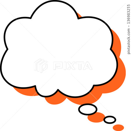 一個帶有陰影的對話框圖標，蓬鬆得像雲朵。 136983255
