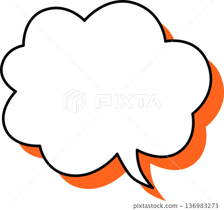 一個帶有陰影的對話框圖標,蓬鬆得像雲朵。 一個帶有陰影的對話框圖標,蓬鬆得像雲朵。 136983273