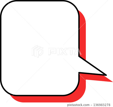 A single icon of a speech bubble with a shadow. A rectangle with rounded corners. A single icon of a speech bubble with a shadow. A rectangle with rounded corners. 136983278