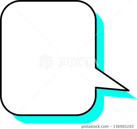 A single icon of a speech bubble with a shadow. A rectangle with rounded corners. A single icon of a speech bubble with a shadow. A rectangle with rounded corners. 136983283