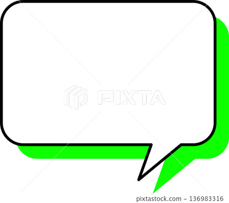 一個帶有陰影的方形對話氣泡圖標 一個帶有陰影的方形對話氣泡圖標 136983316