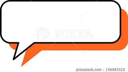 A single icon of a speech bubble with a shadow - square 136983328