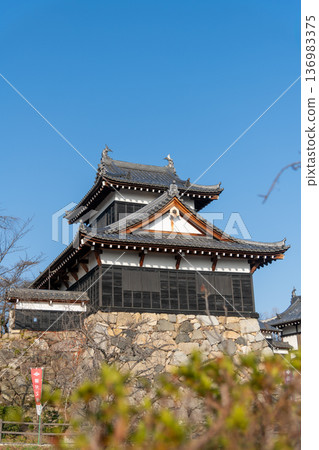 晴朗的日子裡，透過樹籬可以看到大手向櫓。 136983375