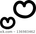 Hand-drawn black round heart vector illustration 136983462