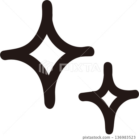 Vector illustration of a handwritten line black glitter mark Vector illustration of a handwritten line black glitter mark 136983523