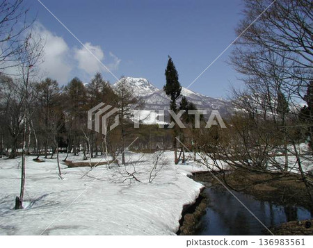 從Kuragaike看見的Nikko Shirane山在冬天 136983561