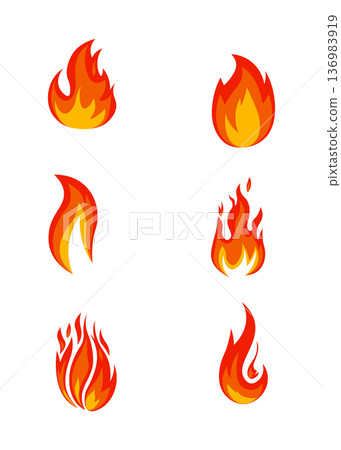 Red fiery flames isolated vector illustration set stock illustration Red fiery flames isolated vector illustration set stock illustration 136983919