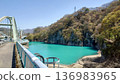 The Agatsuma River and Naganohara Megane Bridge in Naganohara Town, Gunma Prefecture 136983965