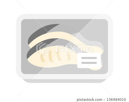 超市包裝中的魚片圖示插圖 136984010