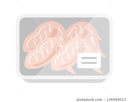 超市包裝中生雞翅的圖示插圖 136984013