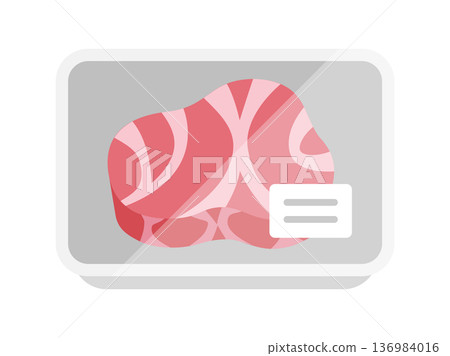 超市包裝中牛排肉圖示的插圖 136984016