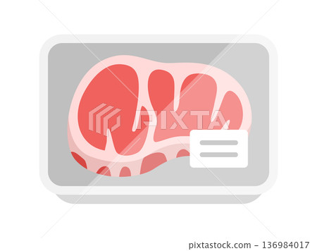 超市包裝中的牛排肉圖示插圖 136984017
