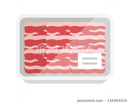 超市包裝上的牛腩圖示插圖 136984018