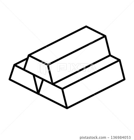 三根堆疊的金條示意圖 136984053