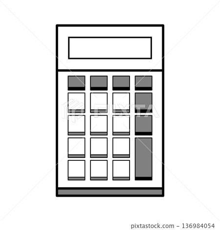 簡潔可愛的計算器插圖 136984054