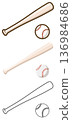 Baseball ball and bat 136984686