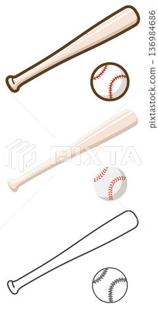 棒球球和球棒 136984686