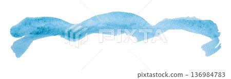 Light blue brush isolated on transparent background Light blue watercolor 136984783