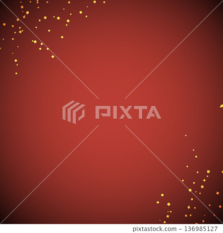 New Year's and celebrations - Red and gold luxurious gradient background and sparkling confetti 136985127