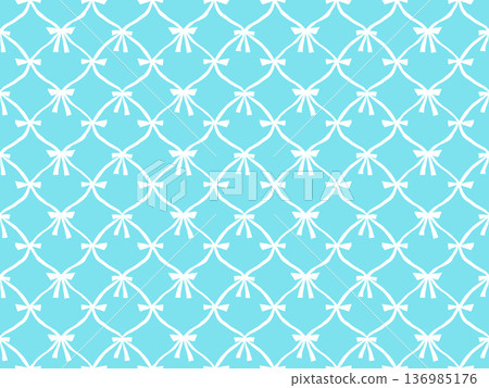 Checkered pattern, white ribbon, green, seamless 136985176