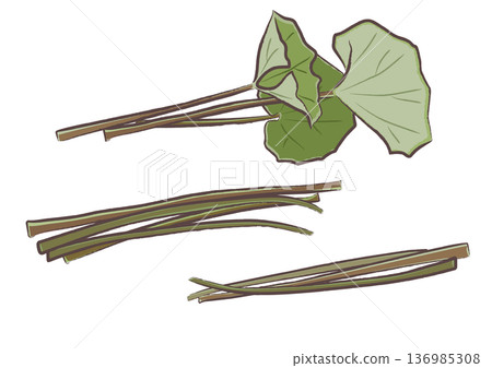 春季野生蔬菜辻吹束(僅含葉柄)筆觸插畫套裝 春季野生蔬菜辻吹束(僅含葉柄)筆觸插畫套裝 136985308