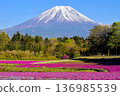 Shibazakura and Mt. Fuji in spring in Yamanashi 136985539