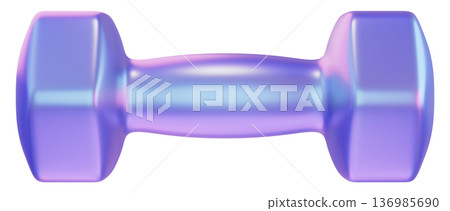 Holographic Fitness Dumbbell Isolated on Transparent Background Holographic Fitness Dumbbell Isolated on Transparent Background 136985690