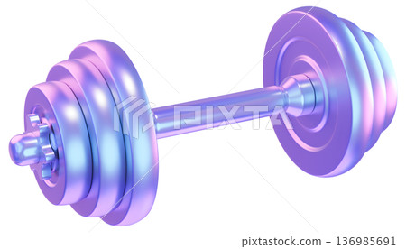 Holographic Adjustable Dumbbell Isolated on Transparent Background Holographic Adjustable Dumbbell Isolated on Transparent Background 136985691