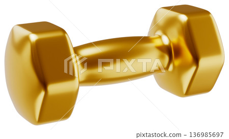 Golden Fitness Dumbbell Perspective View Golden Fitness Dumbbell Perspective View 136985697