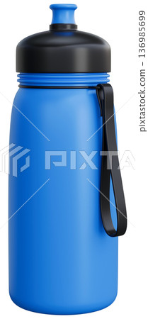 Blue Sport Water Bottle 3D Illustration 136985699