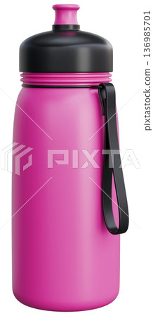 Pink Sport Water Bottle 3D Illustration Pink Sport Water Bottle 3D Illustration 136985701