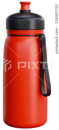 Red Sport Water Bottle 3D Illustration Red Sport Water Bottle 3D Illustration 136985702